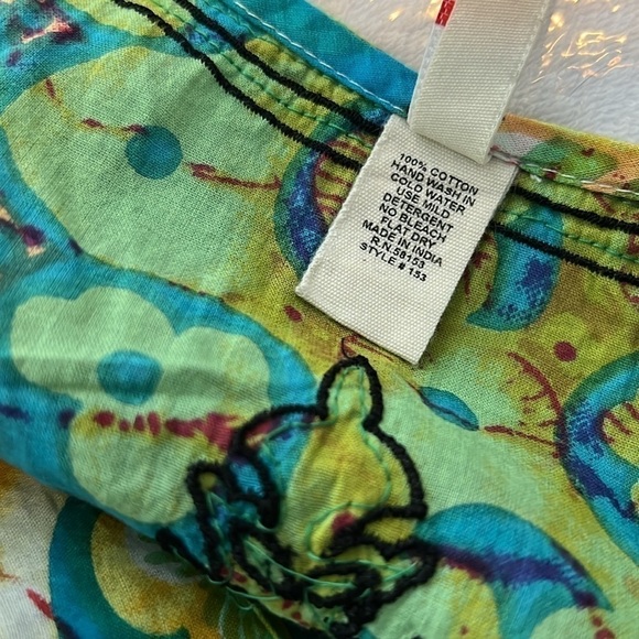 RAGA Colorful Boho Cotton Long Sleeve V-neck Tunic w/Sequins Size Large NWT! - Picture 8 of 9